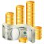 money dollar cash coins riches wealth icon icons.com 53585